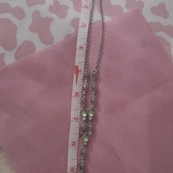 Elegant Green and Silver Women's Necklace - Picture 5 of 5